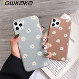 Kowkaka Cute Cartoon Daisy Phone Case For iPhone 11 Pro X XR XS Max 6 6s 7 8 Plus SE 2020 Soft Flower Love Heart Fundas Cover