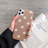 Kowkaka Cute Cartoon Daisy Phone Case For iPhone 11 Pro X XR XS Max 6 6s 7 8 Plus SE 2020 Soft Flower Love Heart Fundas Cover