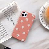 Kowkaka Cute Cartoon Daisy Phone Case For iPhone 11 Pro X XR XS Max 6 6s 7 8 Plus SE 2020 Soft Flower Love Heart Fundas Cover