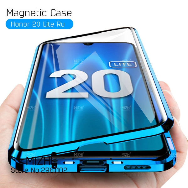 360 Double Sided Glass Case On Honor 20 Lite Case 2020 Magnetic Metal Back Cover For Huawei Honor 20 Light 20Lite Coque 6.15