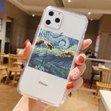 Mona Lisa Art David lines Painted Pattern Case For iPhone 11 XS MAX XR 6 6s 5s se 7 8 Plus Transparent TPU Phone Cover Coque