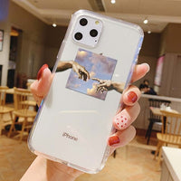 Mona Lisa Art David lines Painted Pattern Case For iPhone 11 XS MAX XR 6 6s 5s se 7 8 Plus Transparent TPU Phone Cover Coque