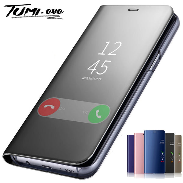Mirror Flip Case For Samsung Galaxy A10 A30 A40 A50 A70 A80 M20 M30 J4 Plus J6 2018 S7 edge S8 S9 Plus S10 Note 10 Pro 8 9 Cover