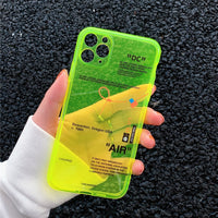 ins Fluorescence Sport Brand White label Phone Case for iPhone 11 Pro X XS MAX XR 7 8 6 Plus Cute Clear Soft Silicon Cover Coque