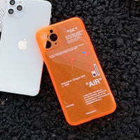 ins Fluorescence Sport Brand White label Phone Case for iPhone 11 Pro X XS MAX XR 7 8 6 Plus Cute Clear Soft Silicon Cover Coque