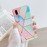 LOVECOM Plating Geometric Marble Phone Case For Huawei P40 Pro P30 P20 Lite Pro Mate 30 20 Lite Glossy Soft IMD Phone Back Cover