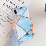 LOVECOM Plating Geometric Marble Phone Case For Huawei P40 Pro P30 P20 Lite Pro Mate 30 20 Lite Glossy Soft IMD Phone Back Cover