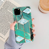 LOVECOM Plating Geometric Marble Phone Case For Huawei P40 Pro P30 P20 Lite Pro Mate 30 20 Lite Glossy Soft IMD Phone Back Cover