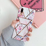 LOVECOM Plating Geometric Marble Phone Case For Huawei P40 Pro P30 P20 Lite Pro Mate 30 20 Lite Glossy Soft IMD Phone Back Cover