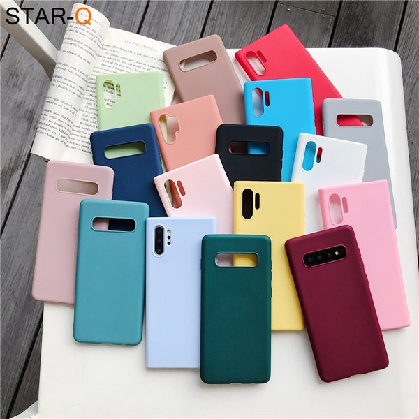 candy color silicone phone case for samsung galaxy note 10 9 8 s10 s10e s9 s8 s20 plus e galaxi matte soft tpu back cover cases
