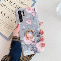 LOVECOM Retro Flower Leaf Phone Case With Ring For Huawei P20 P30 P40 Lite P20 P30 Pro Mate 20 30 Lite Case Soft IMD Phone Cover