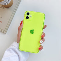 ins Fluorescence Sport Brand White label Phone Case for iPhone 11 Pro X XS MAX XR 7 8 6 Plus Cute Clear Soft Silicon Cover Coque