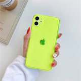 ins Fluorescence Sport Brand White label Phone Case for iPhone 11 Pro X XS MAX XR 7 8 6 Plus Cute Clear Soft Silicon Cover Coque