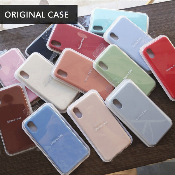 Luxury Silicone Phone Case for Apple iPhone 11 Pro MAX XS XR 7 8 6S Plus 8Plus 12 Mini 11Pro Official Logo Liqiud Brand Cover