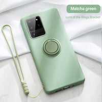 Ultra-thin Silicone Magnetic Holder Phone Case For Samsung Galaxy S20 S10 E 5G S9 S8 Note 20 10 9 Plus Stand Ring Bracket Cover