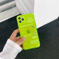 ins Fluorescence Sport Brand White label Phone Case for iPhone 11 Pro X XS MAX XR 7 8 6 Plus Cute Clear Soft Silicon Cover Coque