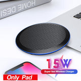 amzish 15W Fast QI Wireless Charger For iPhone 11 Pro 8 X XR XS Max 15W USB Quick Wireless Charging Pad For Samsung S10 S9 Note9