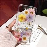 Qianliyao Dried Flower Silver foil Clear Phone Cases For iPhone 12 11 Pro Max XS Max XR X 6 6S 7 8 Plus SE Soft Silicone Cover