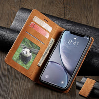 Luxury Magnet Leather Flip phone Case for iPhone Xs Xr X R 11 12 Mini pro Max 8 7 6 6s Plus 5 S se 2020 Wallet Card Holder Cover