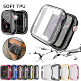 Watch Cover case For Apple Watch series 6 5 4 3 2 1 case 42mm 38m 40mm 44mm Slim TPU case Screen Protector for iWatch 6 5 4 44mm
