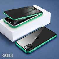 KISSCASE Magnetic Privacy Glass Case for iPhone 11 XR Anti-Spy 360 Protective Magnet Case for iPhone 12 Mini Pro Max 7 8 Cover