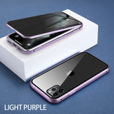 KISSCASE Magnetic Privacy Glass Case for iPhone 11 XR Anti-Spy 360 Protective Magnet Case for iPhone 12 Mini Pro Max 7 8 Cover