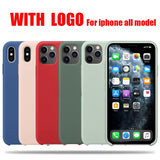 Official With LOGO Silicone Case For iphone 12 pro max 7 8 6 6s plus Case For apple iphone 11 pro max xr xs max x se 2020 Cover